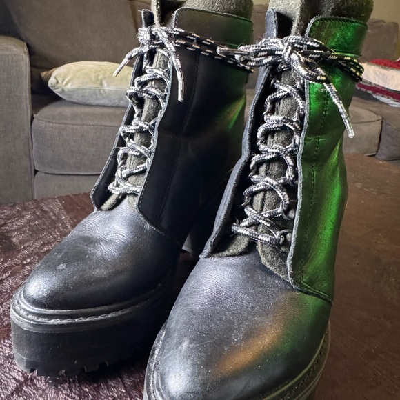 Shellys London Black Heeled Boots - Picture 3 of 8